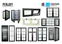 Ventana de Triple Panel de Vidrio con Aislamiento Térmico Alto y Aleación de Aluminio Flexible Personalizada de Penjoy para Villa
