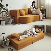 Zweisitziges Modernes Einfaches Design Tatami Stoff-Kompressionssofa Faltbares Abnehmbares Waschbares Neues Einteiliges Design für