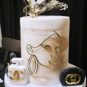 Adornos de acrílico minimalistas <span class=keywords><strong>para</strong></span> decoración de pasteles con rostros de <span class=keywords><strong>mujer</strong></span>, estilo simple y líneas faciales, <span class=keywords><strong>para</strong></span> decoración transfronteriza. - Product Image 5