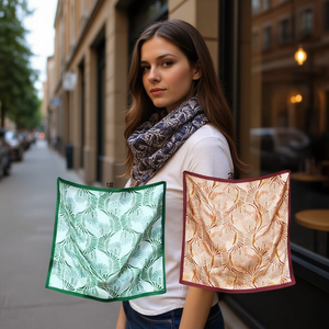 Foulard quadrato fluido 70x70cm stampato, accessorio moda da donna - Product Image 2