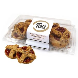 Tissi Mini Red Fruit Tart Pastry Multigrain Round <b>Seeds</b> & Cross-Pattern Crust 200g X 6pcs Box <b>Packaging</b> Desserts - Product Image 1