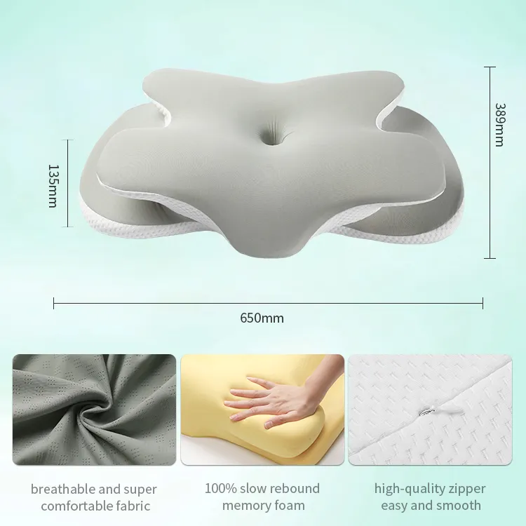 Cuscino ergonomico ortopedico in Memory Foam per collo cervicale forma rettangolare per un sonno confortevole