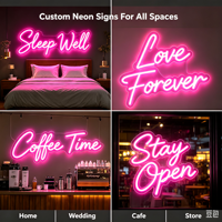 Panneau publicitaire néon personnalisé en gros d'usine, enseigne lumineuse LED néon en acrylique étanche et économique pour anniversaire et mariage