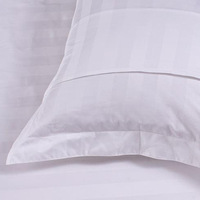 Taie d'oreiller d'hôtel LAIYUE 100% coton satiné rayé blanc 50x80cm respirante résistante à la décoloration personnalisable en gros