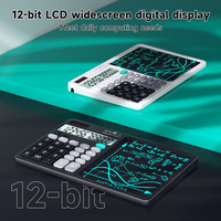 Calculatrice portable à 12 chiffres avec tableau d'écriture LCD, calculatrice scientifique intelligente à écran tactile, mini calculatrice solaire