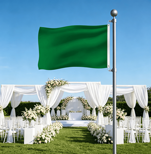 Drapeau rectangulaire personnalisable Yabee en polyester vert, durable, résistant aux intempéries, écologique, impression par sublimation couleur pour fêtes - Product Image 1