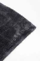 Tapis shaggy moelleux anthracite Mars 25 mm, lavable, doux, antidérapant, moderne, pour salon, avec coussin en mousse PET