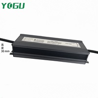 YOGU Boîtier en aluminium fin, alimentation LED étanche DC24V 10A, unité transformateur extérieure entièrement étanche et anti-poussière