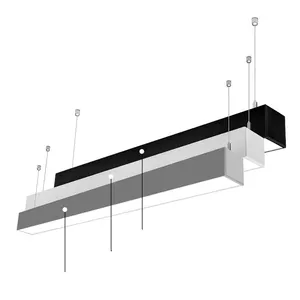 Hoge Lumen 4ft 8ft Decoratieve Aluminium Profiel Koppelbare Hanger Led Lineaire Licht Systeem Verlichting Winkel Lamp