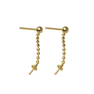 Petites boucles d'oreilles carrées en argent S925 avec 5 à 7 perles, boucles d'oreilles ouvertes, accessoires de bijoux DIY, plateau 1129, personnalisées pour femme - Product Image 4