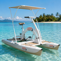 Vélo aquatique monoplace à pédales, vélo flottant gonflable pour lac, océan, pêche et loisirs