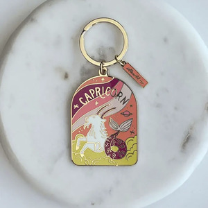 Custom <strong>Logo</strong> Metal Hard Enamel <strong>Capricorn</strong> Keychain <strong>Zodiac</strong> Constellation Keyring Decor Pendant Wallet Accessories for Birthday Gift - Product Image 1