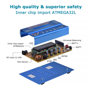 HTRC-<span class=keywords><strong>Chargeur</strong></span> de Batterie Lipo Imax 80W avec Adaptateur pour Batterie LiPo/<span class=keywords><strong>Li</strong></span>-<span class=keywords><strong>ion</strong></span>/Life/LiHV (1-6S), NiMH/NiCd (1-15S),(B6-Blue) - Product Image 4