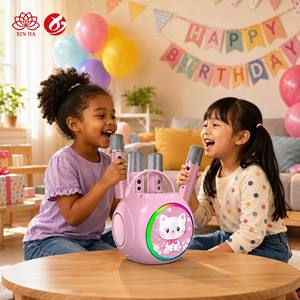 Altoparlante Portatile per Bambini a Forma di Gatto con Doppio Microfono Wireless, Luci RGB e Modificatore di Voce, Regalo per Feste di Compleanno - Product Image 2
