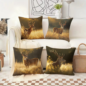 หมอนอิงรูปกวางคริสต์มาส ตกแต่งห้องนั่งเล่นให้ดูอบอุ่น พร้อมถุงเท้าคริสต์มาสและของตกแต่งเขากวาง - Product Image 2