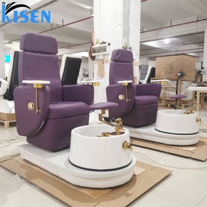 Fauteuil de pédicure KISEN, nouveau design personnalisé, dossier haut, massage complet du corps, pour salon de manucure, soins des pieds, spa - Product Image 1