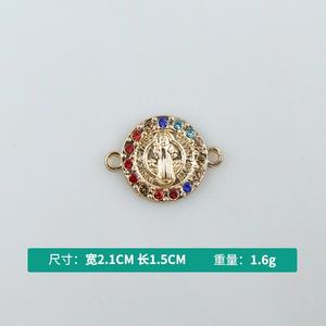 Risingmoon crochet <span class=keywords><strong>plaque</strong></span> or alliage de Zinc cristal mort San Judas tortue éléphant bijoux à bricoler soi-même breloques croix vierge marie accessoire - Product Image 6