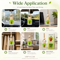 Parfum de voiture 8ml, flacon en verre avec bouchon en bois, diffuseur d'huiles essentielles à suspendre, désodorisant pour voiture, parfum pour rétroviseur, naturel et longue durée
