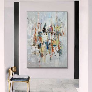 كبيرة الجملة كبير حجم هاندبينتيد أكريليك حديث جدار الفن قماش مجردة الديكور خط النفط اللوحة رسمت باليد - Product Image 4