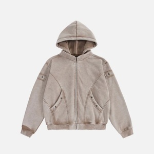 Chaqueta con Capucha Negra con Cierre para Hombre, Prenda Exterior Informal y Suave con Bolsillos con Solapa de Botones y Detalles de Parches en los Hombros - Product Image 5