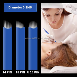Offre Spéciale aiguilles de tatouage Microblading jetables 0.18mm lames Tebori <span class=keywords><strong>7</strong></span> 9 12 14 17 21 lames de sourcil manuelles 18u maquillage Permanent - Product Image 5