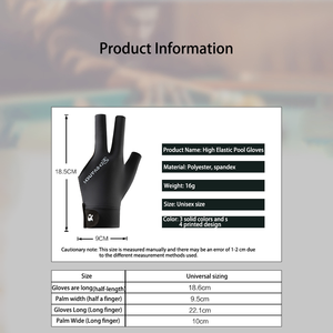 Bán buôn tùy chỉnh Snooker Cue găng tay Phong cách hồ bơi thể thao găng tay - Product Image 3