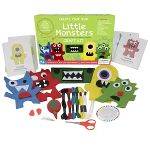 Create Your Own Little Monster Felt Plush Sewing Art Craft Kit For Children Beginners Age 7 To 12