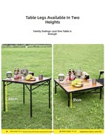 Table de camping pliable à hauteur réglable, portable et extensible, pour pique-nique, repas en plein air, camping, voyage, fête