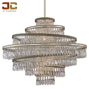 Candelabros de luz led colgante de lujo, candelabro de cristal impermeable para hotel, vestíbulo, lámpara de cobre moderna - Product Image 1