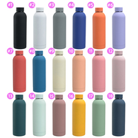 Bouteille isotherme personnalisée de 500 ml (16 oz) avec revêtement en caoutchouc et système de couvercles multiples pour souvenirs de vacances saisonnières et festifs