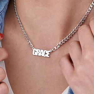 <span class=keywords><strong>Collana</strong></span> con ciondolo a lettera <span class=keywords><strong>personalizzata</strong></span> Hip Hop, catena a maglie grosse, in acciaio inossidabile anti-ossidazione, con <span class=keywords><strong>nome</strong></span> personalizzato, per dropshipping - Product Image 6