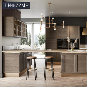 עיצוב חופשי, סט מלא של ארונות מטבח מעץ אלון לכל הבית, ארון אחסון למזווה עם כיור, מוכן להרכבה - Product Image 4