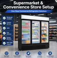 Congélateur vertical à grande capacité, écologique, sans onduleur, pour bœuf, réfrigérateur-vitrine pour restaurants
