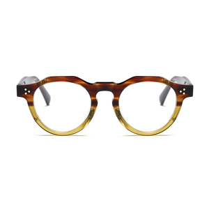Round Full Rim <b>Eyeglasses</b> Solid Tortoise <b>Frame</b> Anti-Uv Unisex Adults Vision Correction <b>Frames</b> - Product Image 1