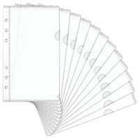 Protège-feuilles A5 A6 A7 à insertion latérale, sans fermeture éclair, pour pochettes de classement, enveloppes de trésorerie, en PP dépoli transparent, étanches