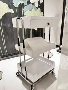 Carrito de Almacenamiento de Madera de Lujo Ligero y de Alta Gama para Salón de Belleza, Carrito de Herramientas Especiales para Gestión de Piel, Estantes para Club de Estética - Product Image 4