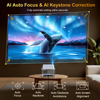 Mini projecteur CRE F1 1080p 4K Support, home cinéma portable avec Android 9, haut-parleurs intégrés, Netflix, projecteur intelligent