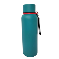 Flacon à vide isotherme de voyage portable en acier inoxydable de 600ml avec couvercle de tasse et corde à main pour les gobelets portables de camping