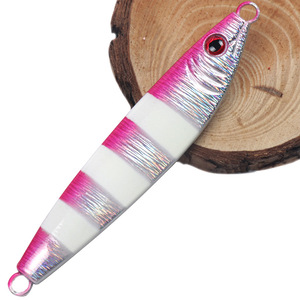 Señuelo de pesca Ya Jie para exteriores, 100 g, rosa, que brilla en la oscuridad, para pesca en agua salada, cebo de fondo, jigging en alta mar - Product Image 1