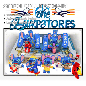 Porte-clés multifonctionnel en caoutchouc écologique avec motif de dessin animé Stitch mignon, avec porte-monnaie en alliage de zinc, cadeau - Product Image 3