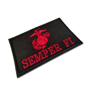 Patch en caoutchouc brodé Semper Fi avec fixation auto-agrippante et thermocollante, badge tactique pour chapeaux - Product Image 4
