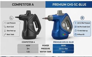 <span class=keywords><strong>Limpiador</strong></span> a <span class=keywords><strong>Vapor</strong></span> Multifuncional 9 en 1, Vaporizador Portátil de 1050W para el Hogar, para Limpiar Ventanas, Cortinas y Azulejos, 3.2 Bares - Product Image 3