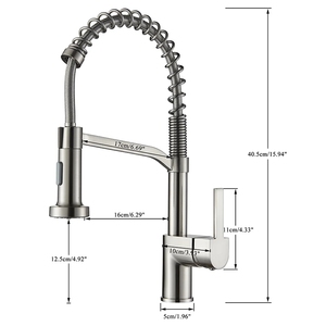 Kitchen Spring <strong>Faucet</strong> Black Rose Gold Pull Down Pull Out Dual <strong>Spouts</strong> 360 Rotation Cold and Hot <strong>Water</strong> Single Handle Mixer Tap - Product Image 3