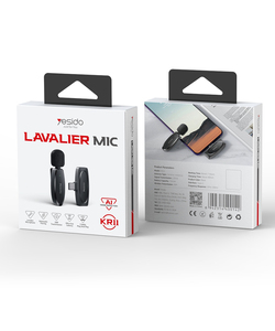 KR13 Yesido Microphone sans fil portable à réduction de bruit, transmission sans fil, prise de son à 360°, port de transmission Type-C, 2 micros MEMS sans fil - Product Image 6