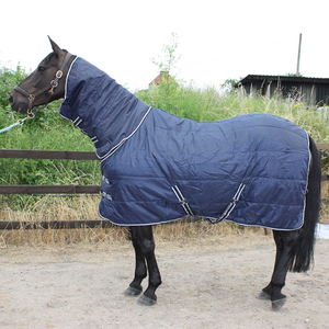 गर्म कपास भरने के साथ रेयर घोड़ा स्थिर रग और एक टिकाऊ प्लाड चेक शीतकालीन कपड़े के खोल - Product Image 2