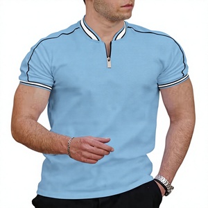 เสื้อโปโลชาย ผ้าถักกันยับ 220 GSM ผ้าปิเก้ 50% คอตตอน/50% โพลีเอสเตอร์ ปักโลโก้ตามสั่ง MOQ ต่ำ สไตล์เฮนลีย์ คอซิป - Product Image 1