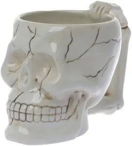 Super Cool Human Skeleton novità tazza da caffè tazza da Bonehead in ceramica diabolica ottimo regalo di Halloween 16 oz