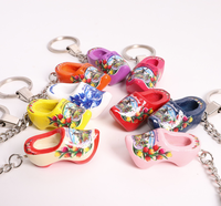 Sabots hollandais, porte-clés en forme de chaussures hollandaises, simulation 3D, mini sabots en bois hollandais, porte-clés, accessoires, souvenirs des Pays-Bas