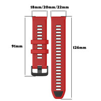 Bracelet en silicone bicolore 18 mm 20 mm 22 mm, bracelet de montre intelligente en caoutchouc pour Garmin Forerunner 265 265s 170 970
