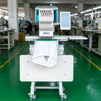 JINYU Nueva Máquina de Bordar Computarizada de Una Cabeza Dahao 1200 RPM con Motor de Rodamientos de Engranajes de Alta Eficiencia para Gorras, Camisetas y Bordado Plano Doméstico